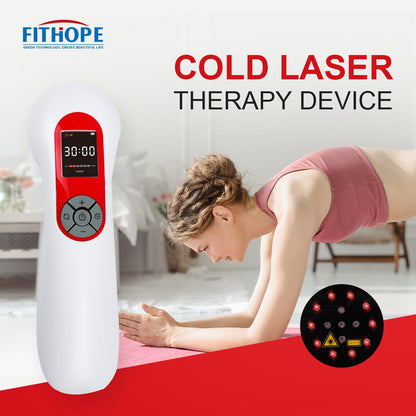 pinfriy® Protable Handheld 5*808nm 10*650nm Cold Laser Therapy Device